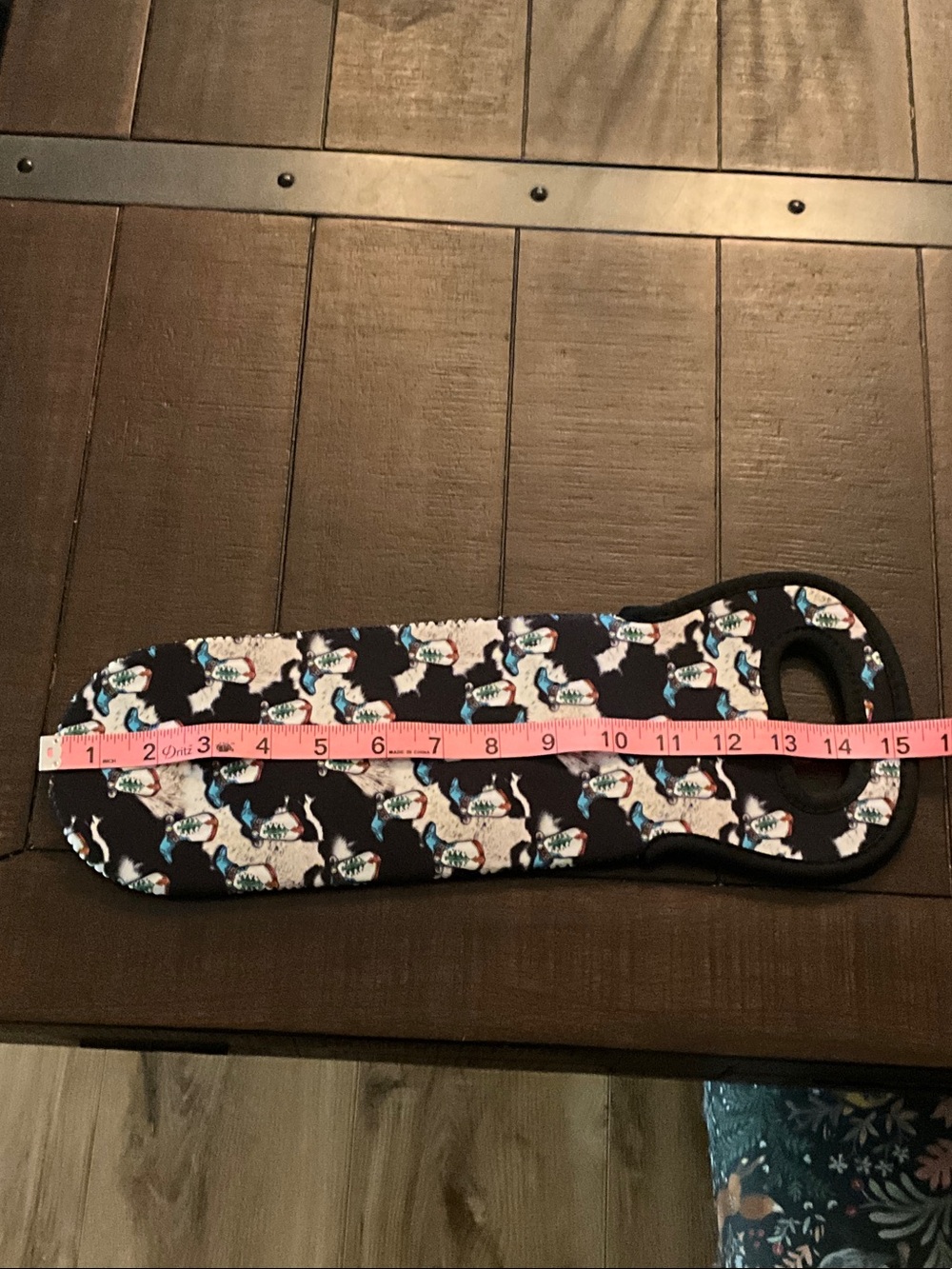 Neoprene Bottle Carrier- Navy Cowboy Print - Picture 5 of 5